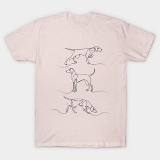 Continuous Line Weimaraners (Lilac Background) T-Shirt